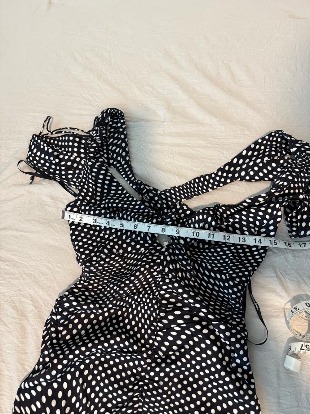 For Love & Lemons Beth Midi Dress - Black & White Polka Dot NWT SZ S - Picture 9 of 11